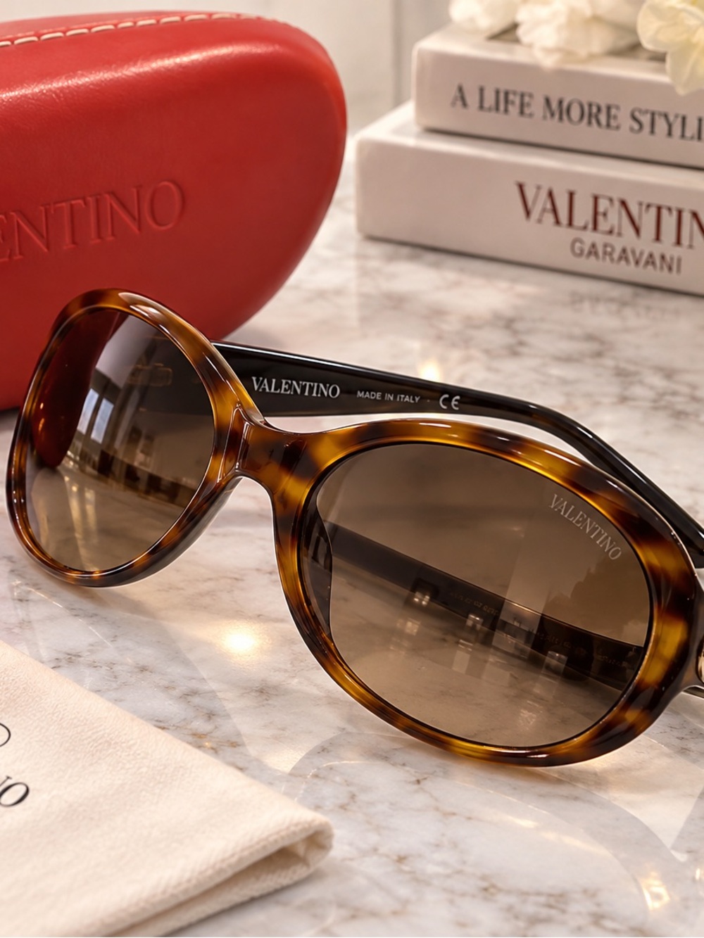 Valentino Garavani Tortoise Shell Sunglasses